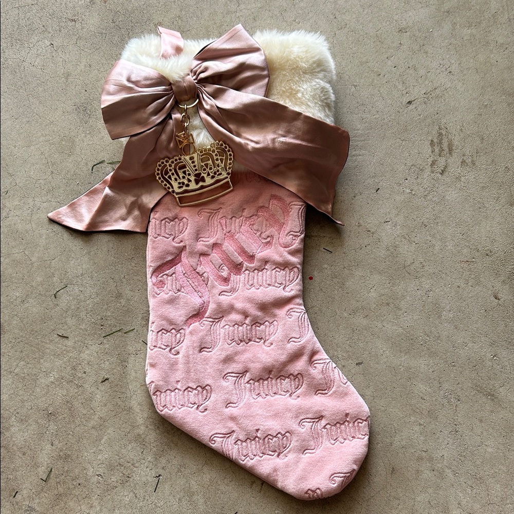 Juicy Couture Blush Pink Stocking with Crown Charm